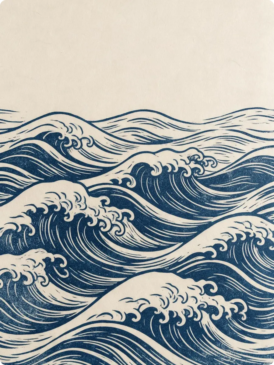 Linocut sea cover